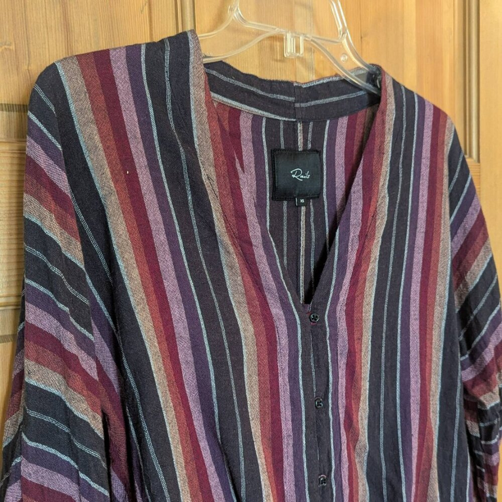 Rails Sloane Tie-Front Top Vertical Stripe Red Or… - image 3